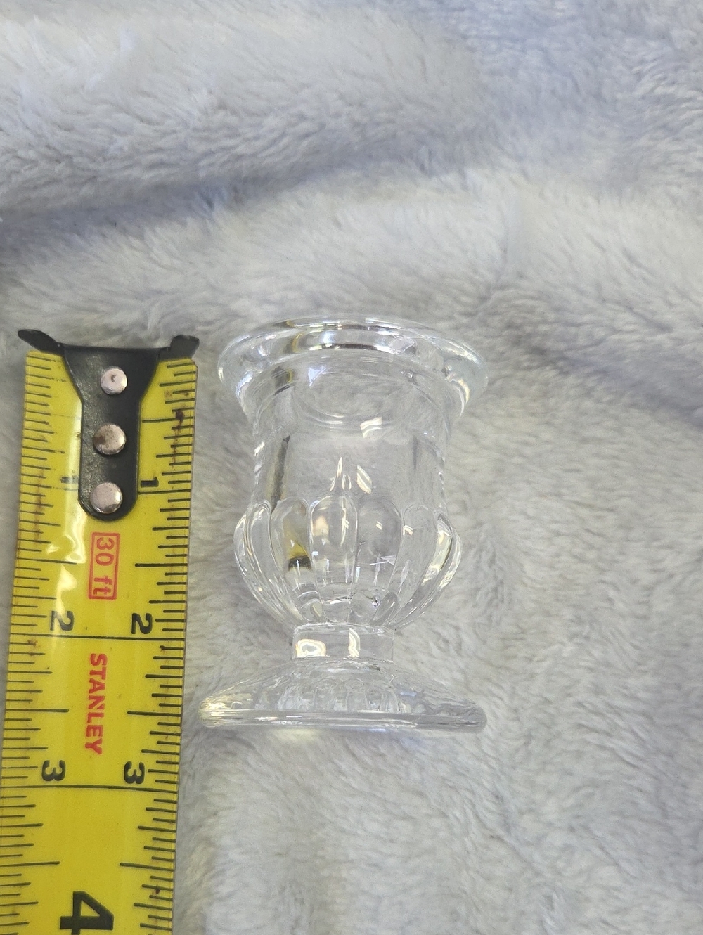 3 Flanders Glass Candle Sticks- Clear NWOT